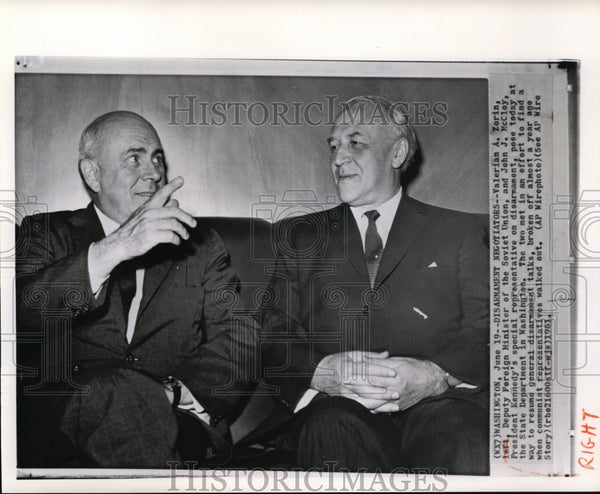 1961 Press Photo Valerian Zorin and John McCloy - cvp91190 - Historic ...