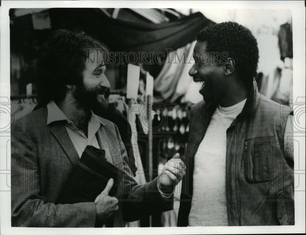 1986, Robin Williams and Cleavant Derricks in Moscow on the Hudson. - Historic Images