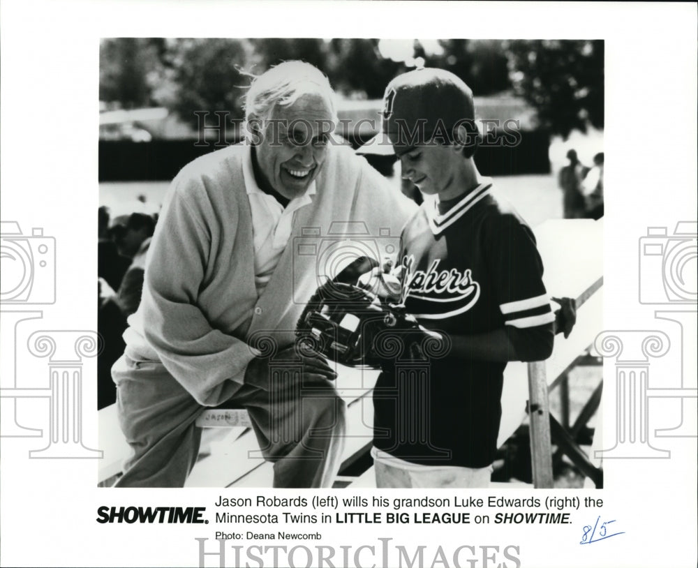 Press Photo Jason Robards and Luke Edwards in Little Big League. - cvp91421 - Historic Images