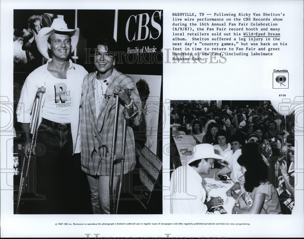 1987 Press Photo Ricky Van Shelton-16th Annual Fan Fair Celebration - cvp91472 - Historic Images