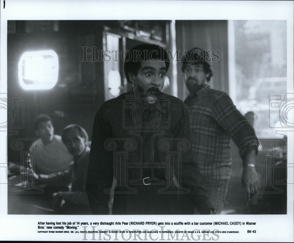 1988, Richard Pryor and Michael Casey in new comedy "Moving" - Historic Images