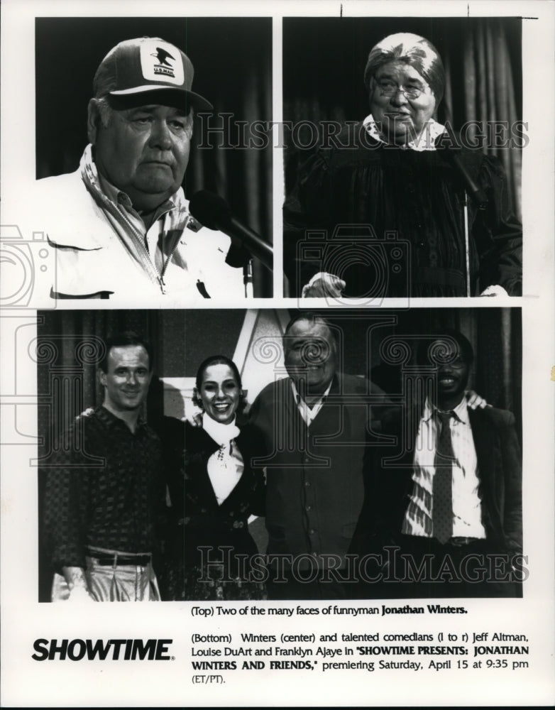 1989 Press Photo Jonathan Winters, Jeff Altman and Louise DuArt on Showtime. - Historic Images