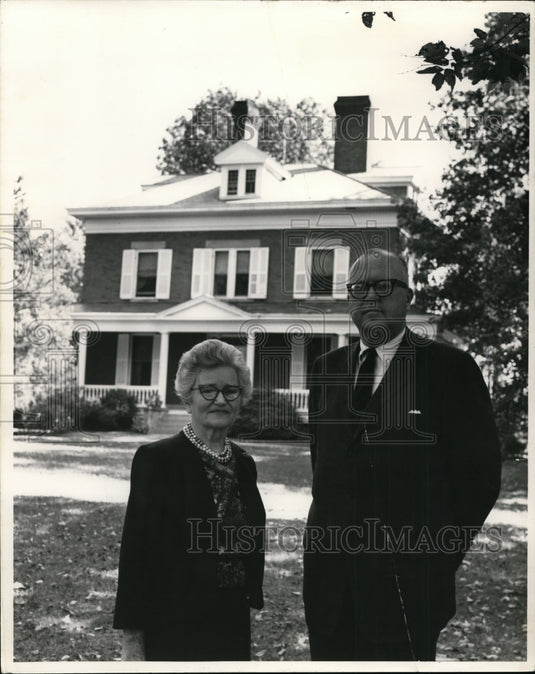 1963, Dr. Herrick Young and his wife-Western College Oxford - Historic Images