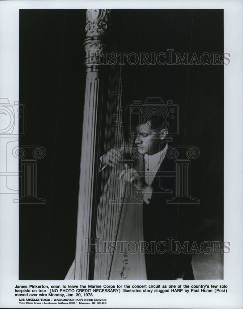 1978 Press Photo James Pinkerton-solo harpist - cvp92717 - Historic Images