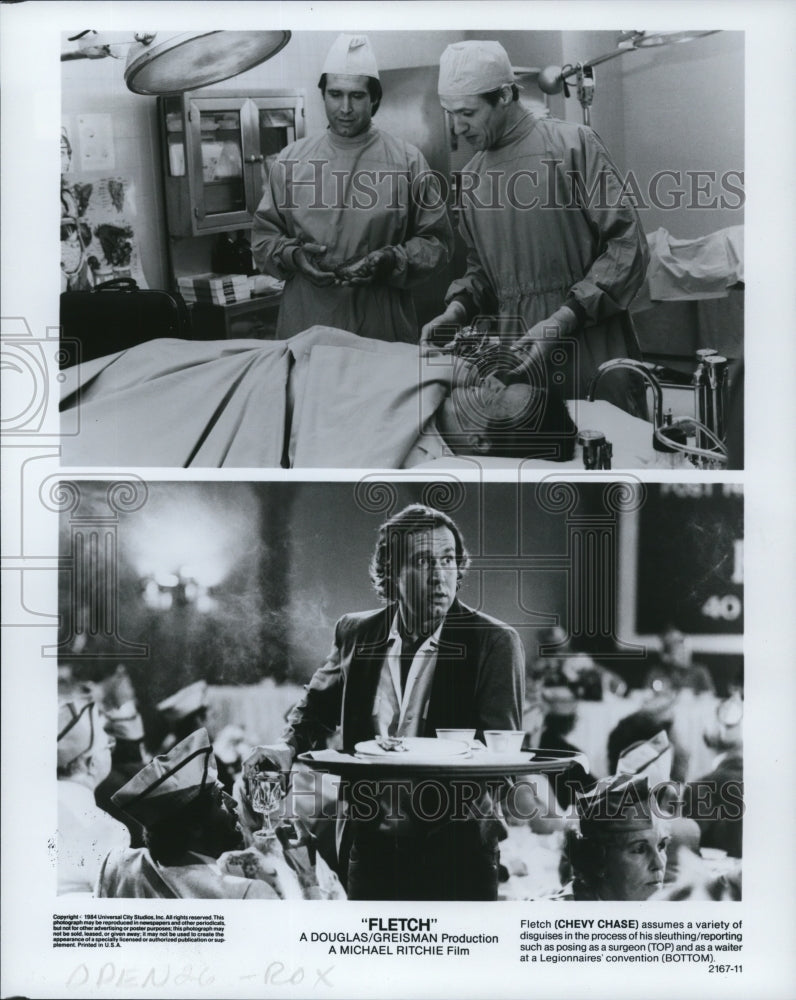 1985 Press Photo Chevy Chase-Fletch movie scenes - cvp93017 - Historic Images