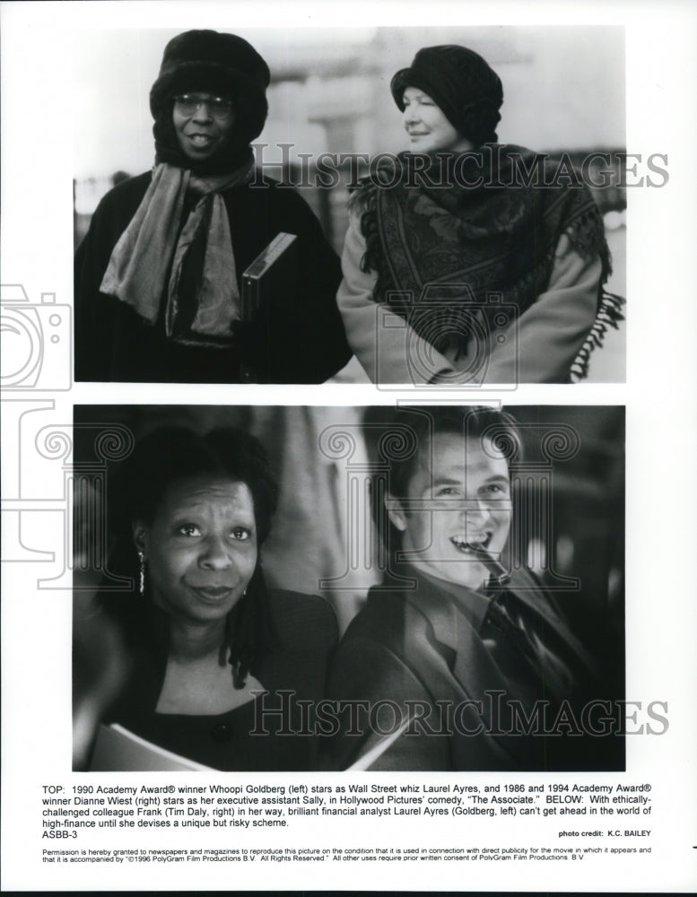 Press Photo Associate star Whoopi Goldberg, Dianne Wiest, Tim Daly, - cvp93022 - Historic Images