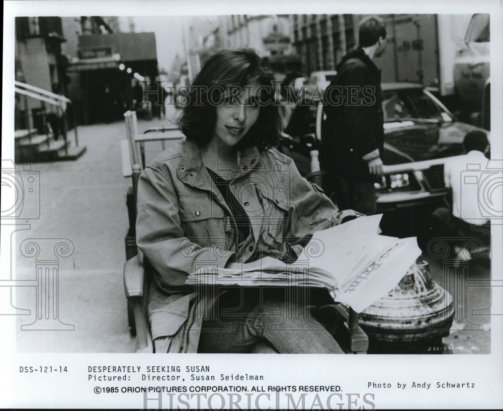 1985 Press Photo Susan Seidelman, director of Desperately Seeking Susan. - Historic Images