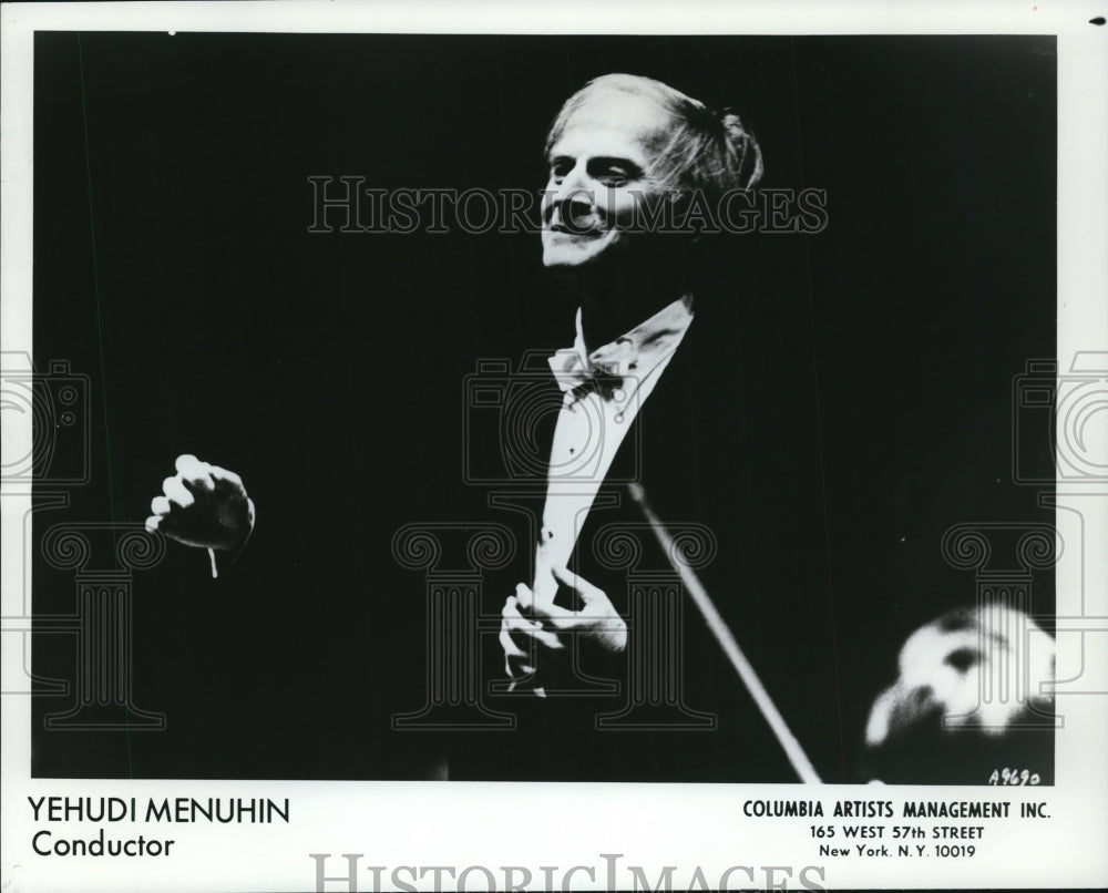 1985 Press Photo Yehudi Menuhin-conductor - cvp93627 - Historic Images