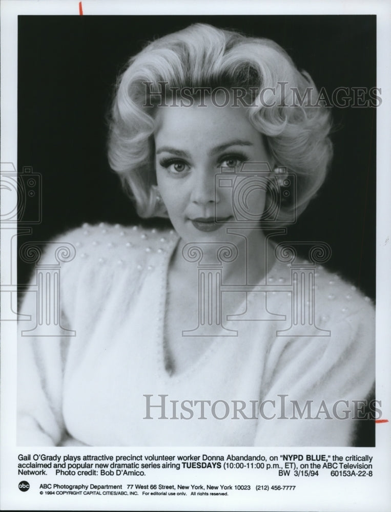 1994, Gail O'Grady in NYPD Blue. - cvp93781 - Historic Images