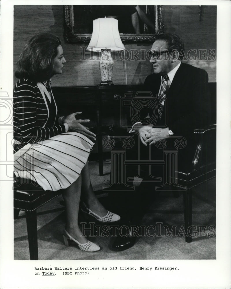 Press Photo Barbara Walters interviews an old friend Henry Kissinger on Today - Historic Images