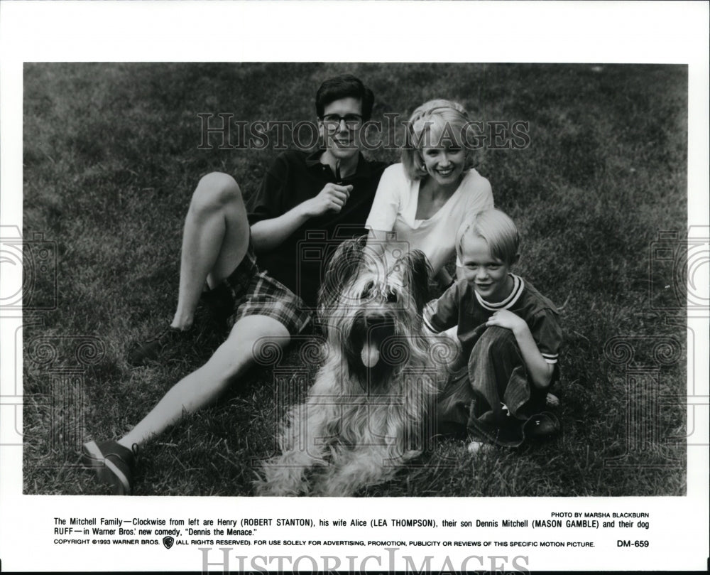 1993 Robert Stanton and Mason Gamble in Dennis the Menace. - Historic Images