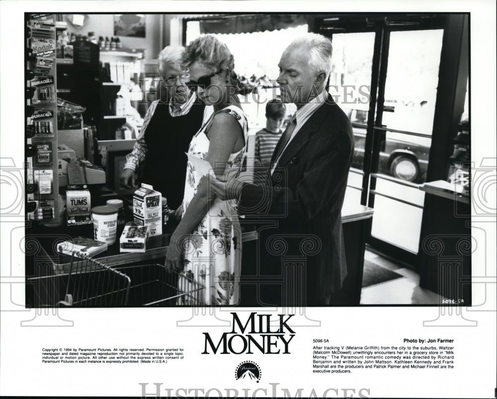 1995 Press Photo Milk Money-Melanie Griffith, Malcolm McDowell - cvp94612- Historic Images