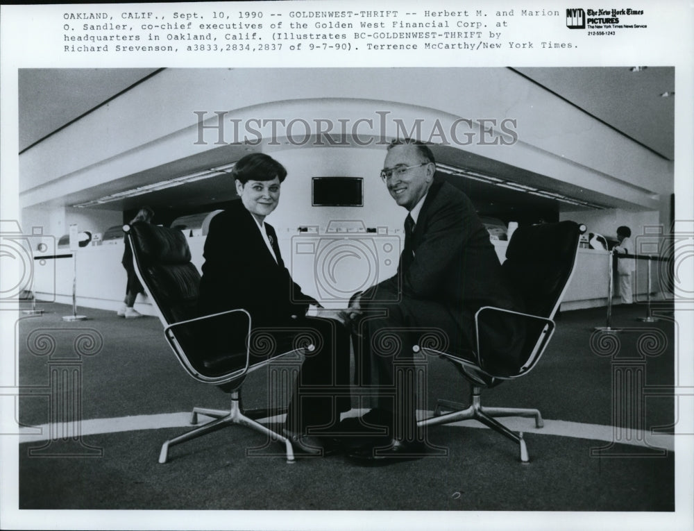 1990, Herbert M. and Marion Sandler-Golden West Financial Corp. - Historic Images
