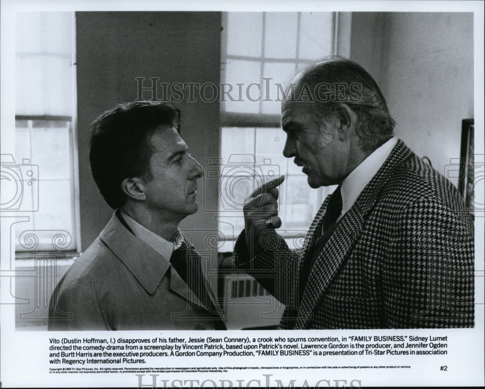 1989 Press Photo Dustin Hoffman and Sean Connery in Family Business. - cvp94750 - Historic Images
