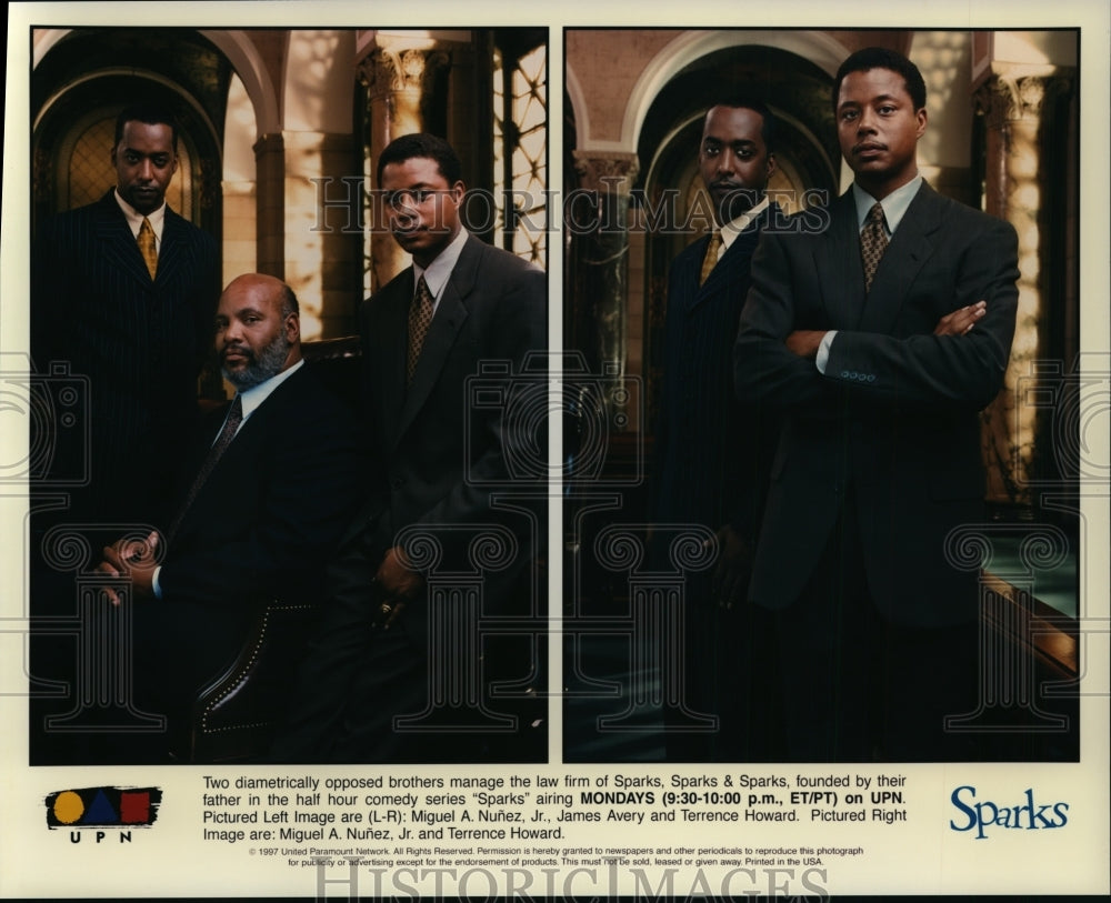 Press Photo Miguel NuÃ±ez, James Avery and Terrence Howard in Sparks - Historic Images