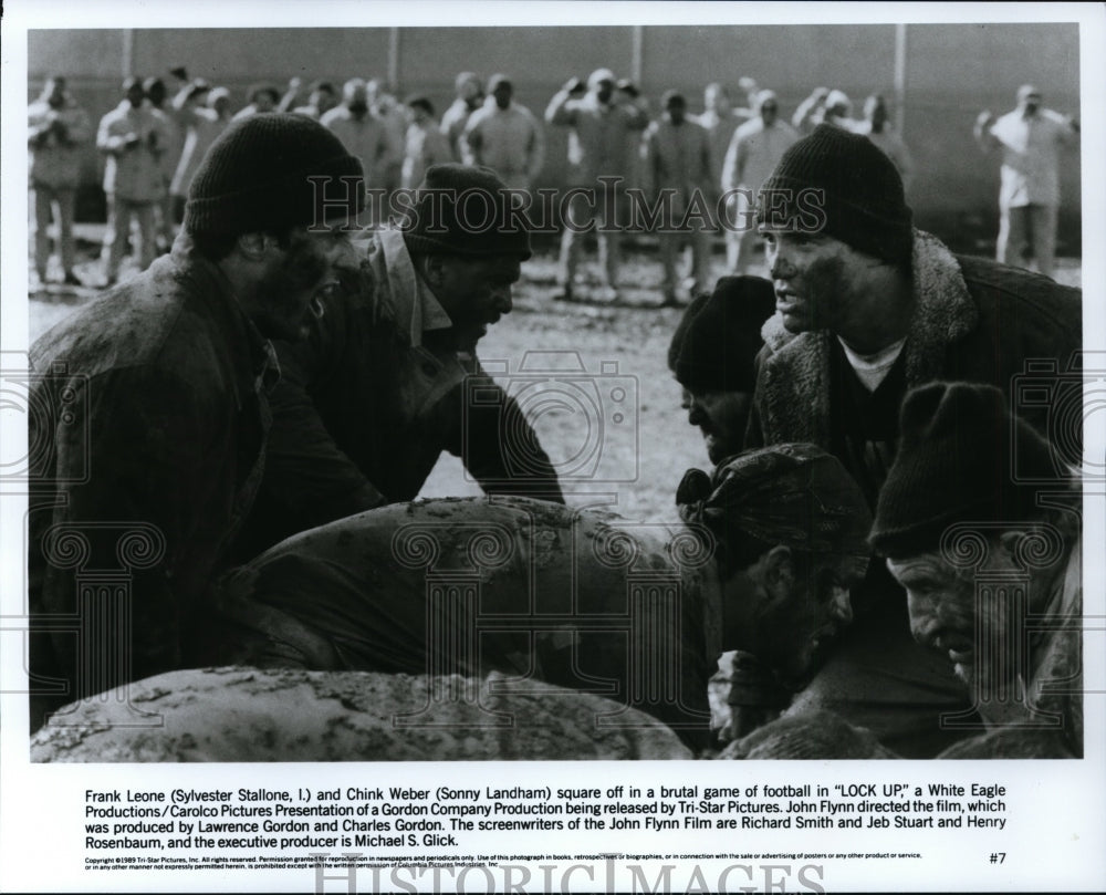 1990 Press Photo Sonny Lnadham and Sylvester Stallone-Lock Up - cvp94836-Historic Images