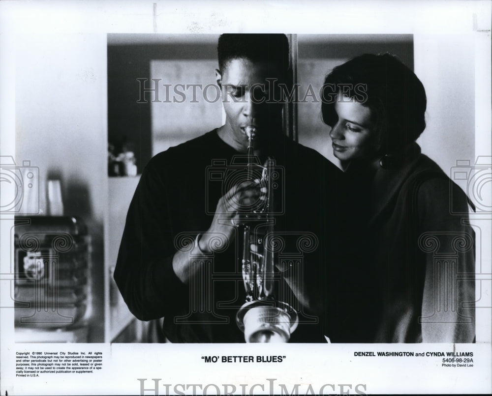 1990 Press Photo Denzel Washington and Cynda Williams-Mo&#39;Better Blues- Historic Images