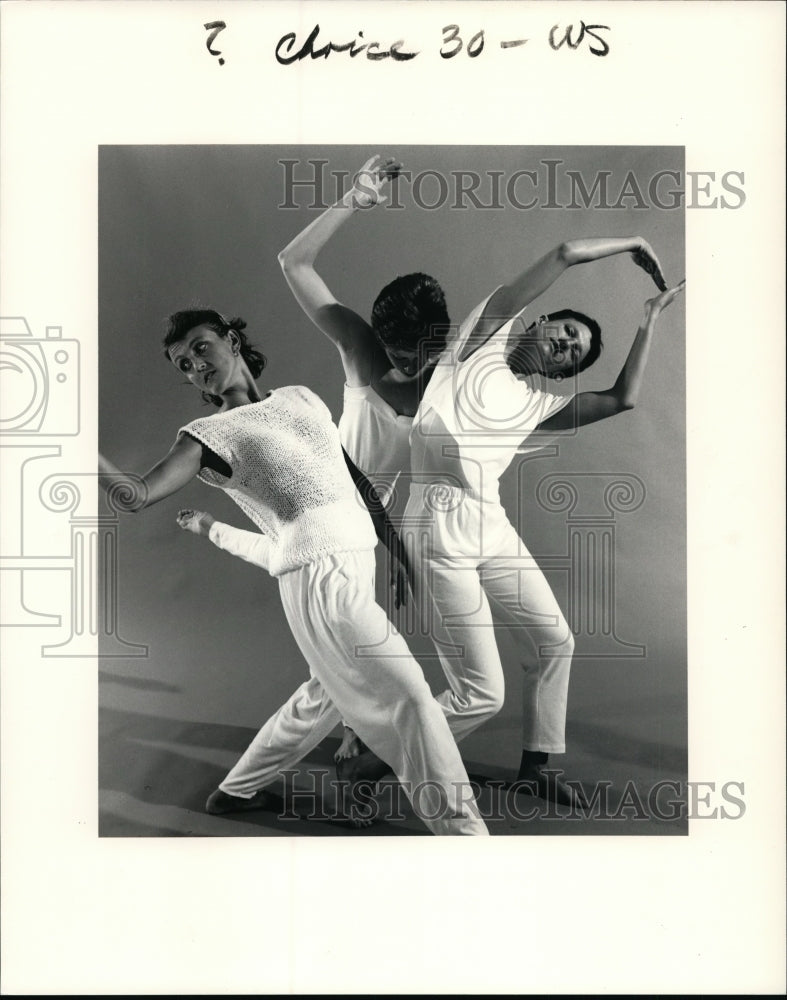 1987, Dancer Linda Yoder,Shaun Womack,Colleen Clark. - cvp95102 - Historic Images
