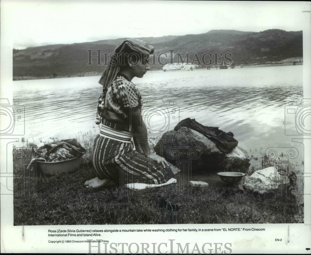 1984 Press Photo Zaide Silvia Gutierrez in one of her movies &quot;EL NORTE&quot; - Historic Images