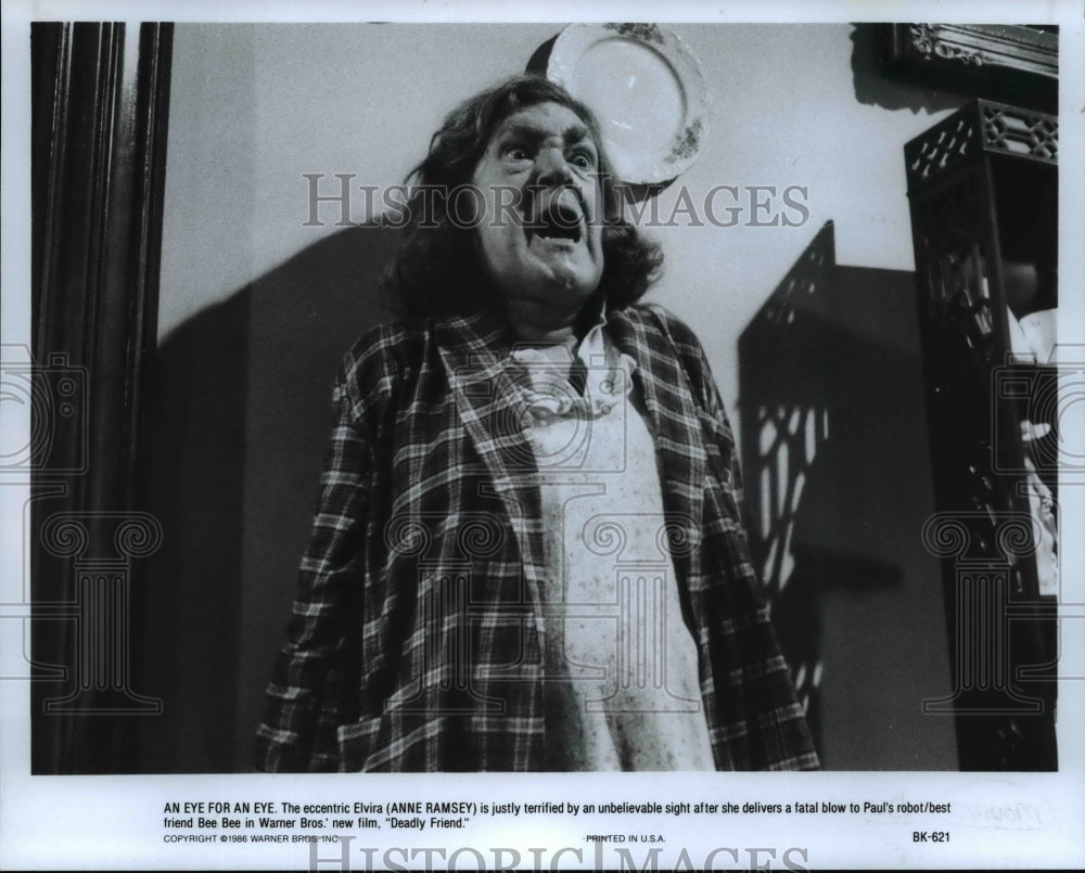 1986 Press Photo Anne Ramsey, the eccentric Elvira in "Deadly Friend." - Historic Images