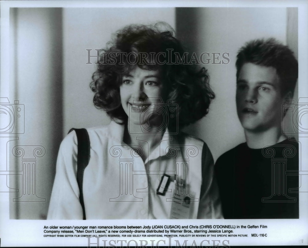 1990 Press Photo Joan Cusack and Chris O&#39;Donnell in Men Don&#39;t Leave. - cvp95980 - Historic Images