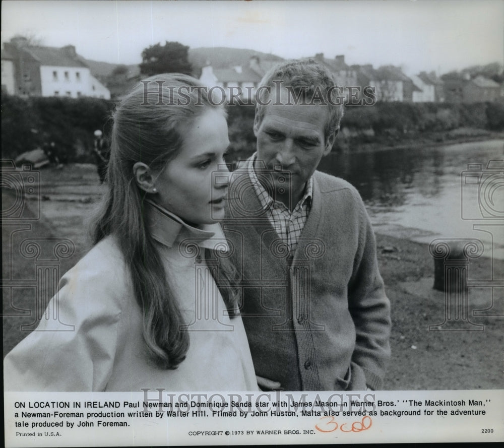 1973 Press Photo Paul Newman and Dominique Sanda in The Mackintosh Man.-Historic Images