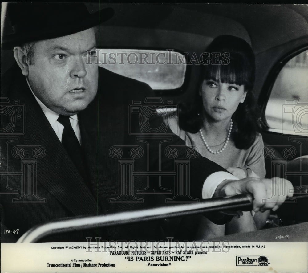 1966 Orson Welles and Leslie Caron in Is Paris Burning
