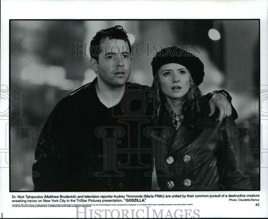Press Photo Godzilla-Matthew Broderick and Maria Pitillo - cvp96643 - Historic Images