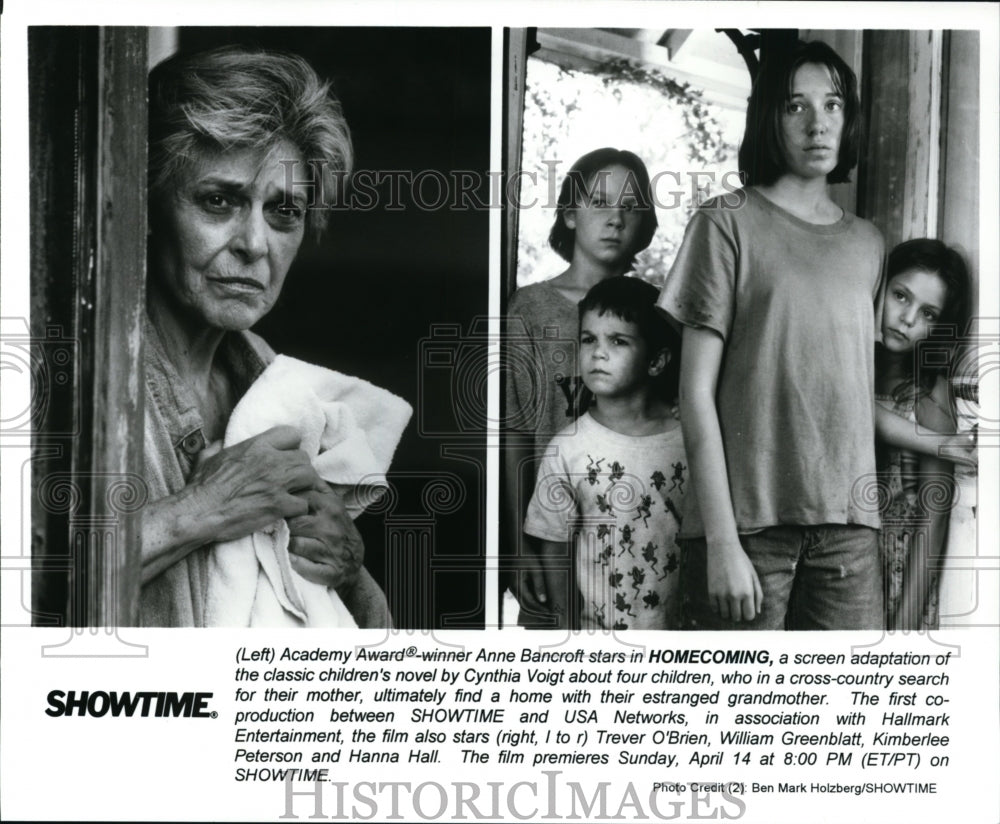 1996, Anne Bancroft, Trever O'Brien and Hanna Hall in Homecoming. - Historic Images