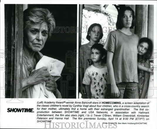 1996, Anne Bancroft, Trever O'Brien and Hanna Hall in Homecoming. - Historic Images