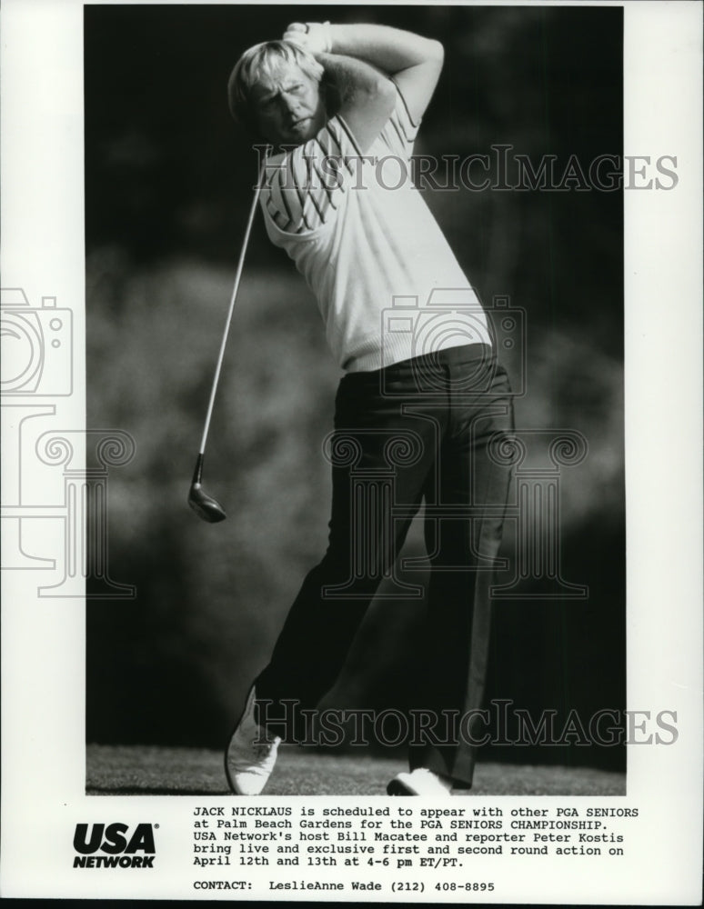 Press Photo Jack Nicklaus at the PGA Seniors Championship at Palm Beach Gardens - Historic Images