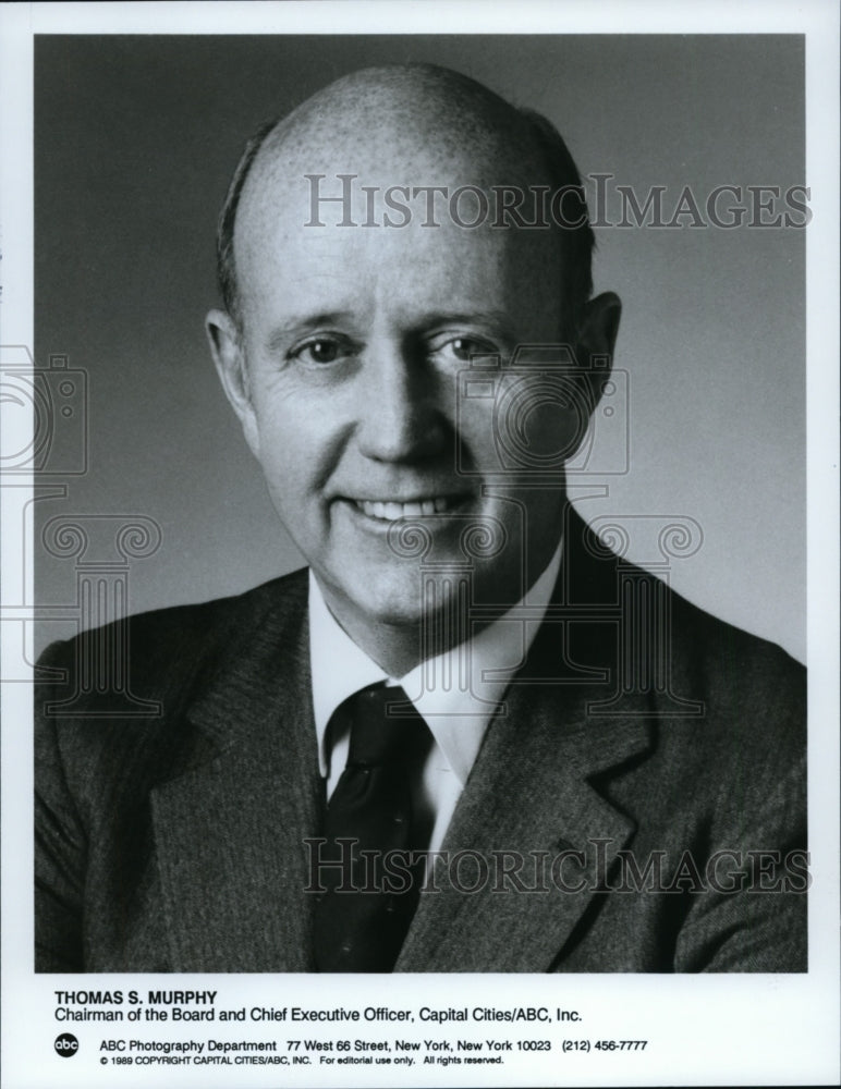 1989 Press Photo Thomas S. Murphy, Chairman of the Board and CEO of ABC, Inc. - Historic Images