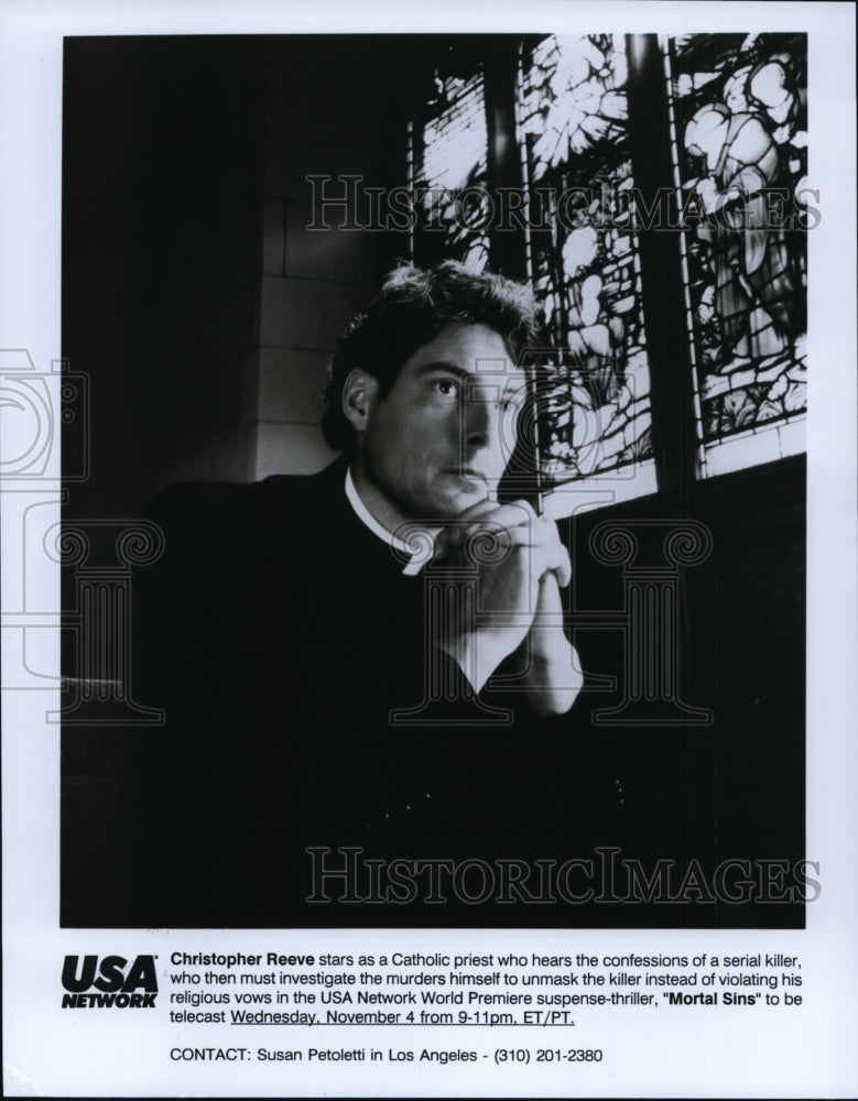 1993, Christopher Reeve in Mortal Sins. - cvp97635 - Historic Images