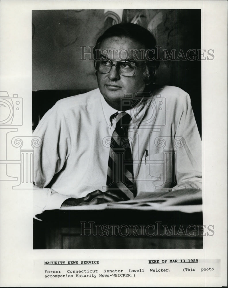 1989 Press Photo Former Connecticut Senator Lowell Weicker. - cvp97679 - Historic Images