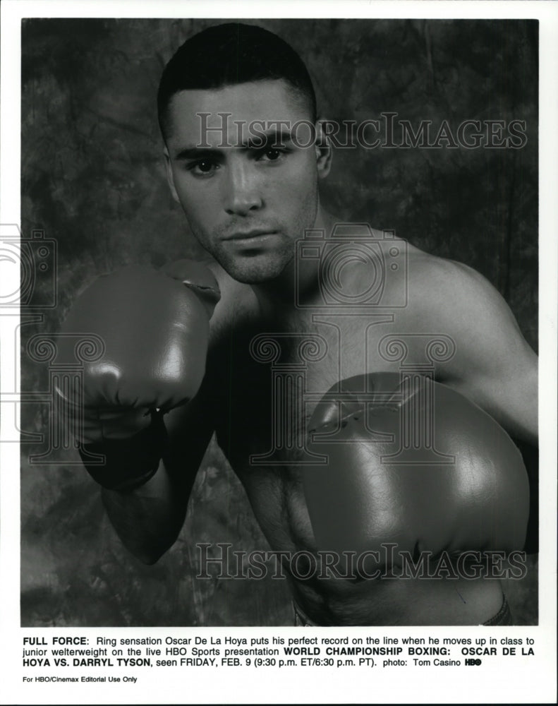 Oscar De La Hoya in World Championship Boxing vs. Darryl Tyson. - Historic Images