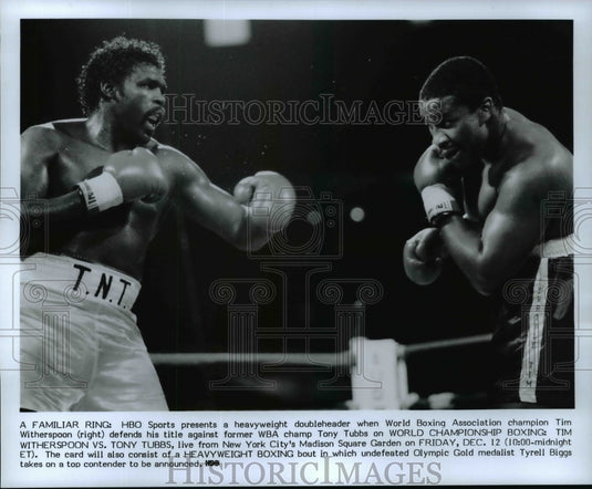HBO Sports presents Tim Witherspoon vs. Tony Tubbs championships - Historic Images