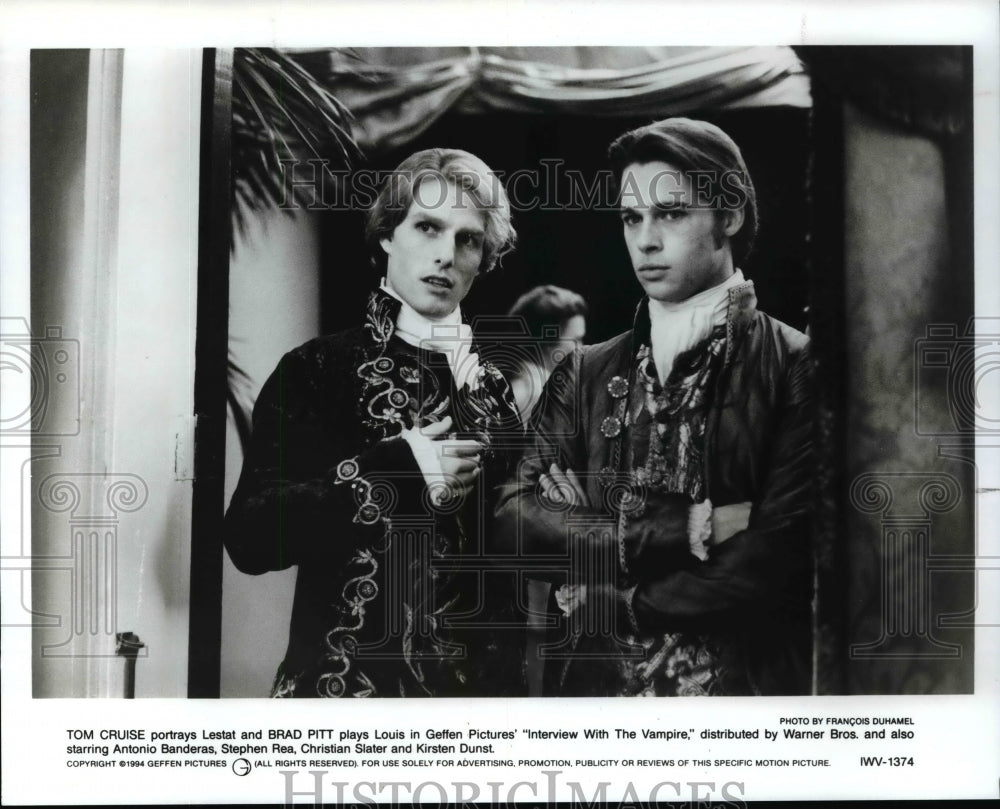 1994 Press Photo Tom Cruise and Bradd Pitt in Interview with The Vampire. - Historic Images