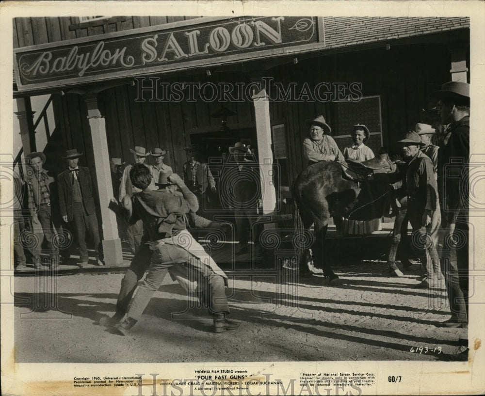 James Craig, Martha Vickers, Edgar Buchanan in &quot;Four Fast Guns&quot; - Historic Images