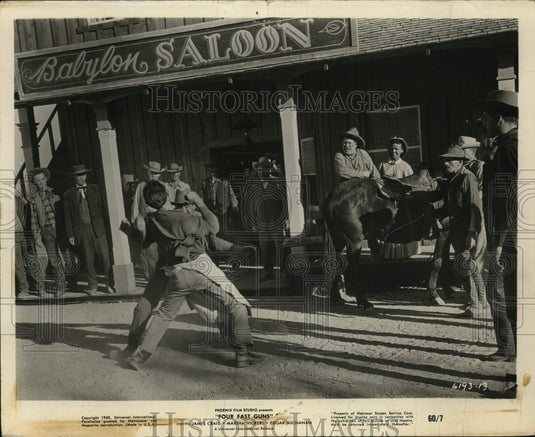 James Craig, Martha Vickers, Edgar Buchanan in "Four Fast Guns" - Historic Images