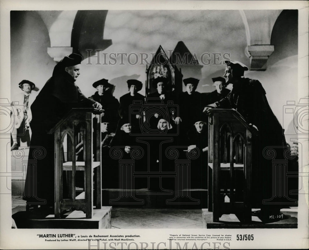 1953 Press Photo Niall MacGinnis in Martin Luther. - cvp99869 - Historic Images