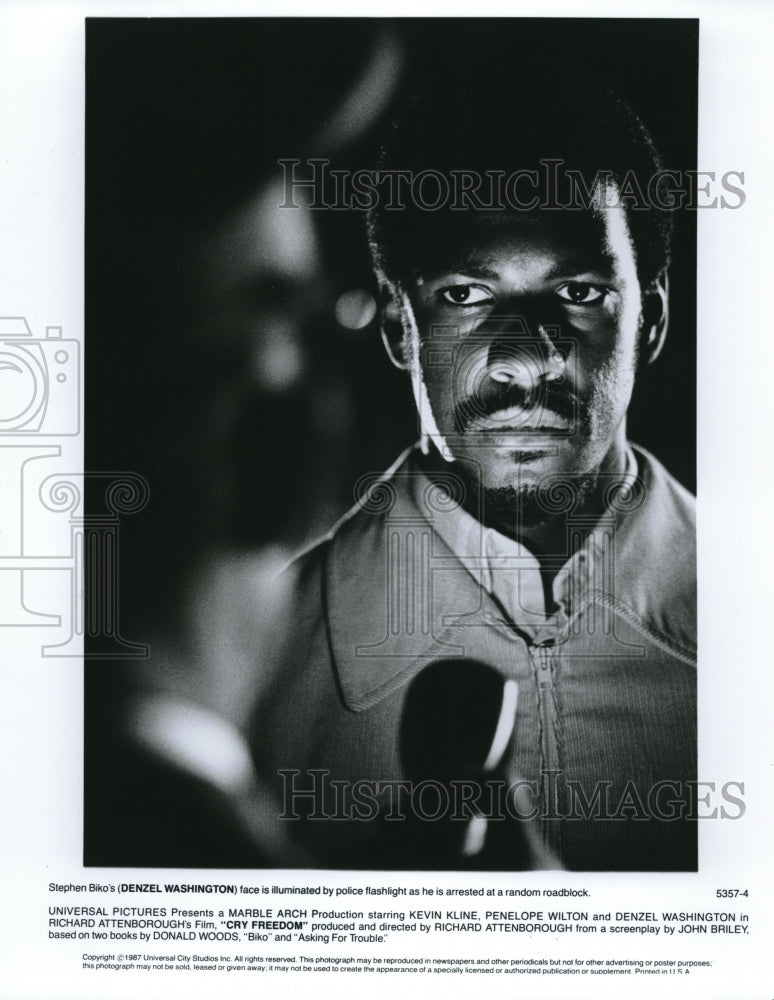 1988 Press Photo Denzel Washington as Stephen Biko in &quot;Cry Freedom&quot; - cvq00012-Historic Images