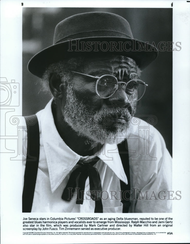 1986 Press Photo Joe Seneca as againg Delta bluesman in &quot;Crossroads&quot; - Historic Images