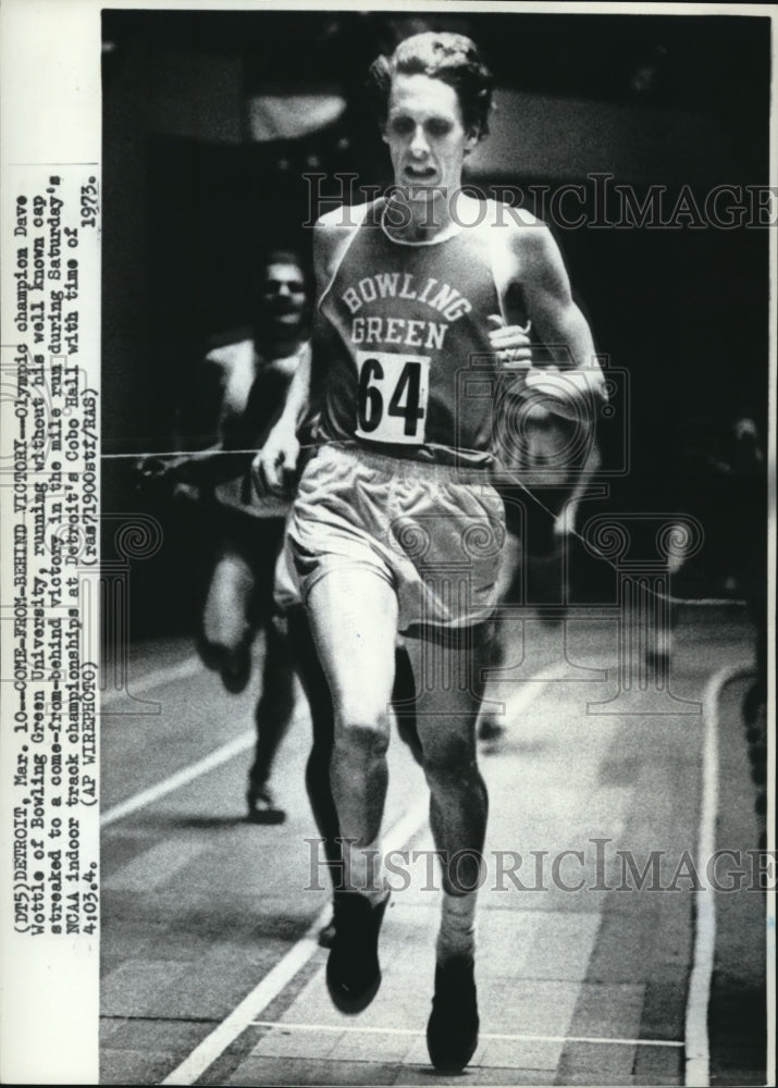 1973 Press Photo Olympic Champion Dave Wottle Of Bowling Green University - Historic Images