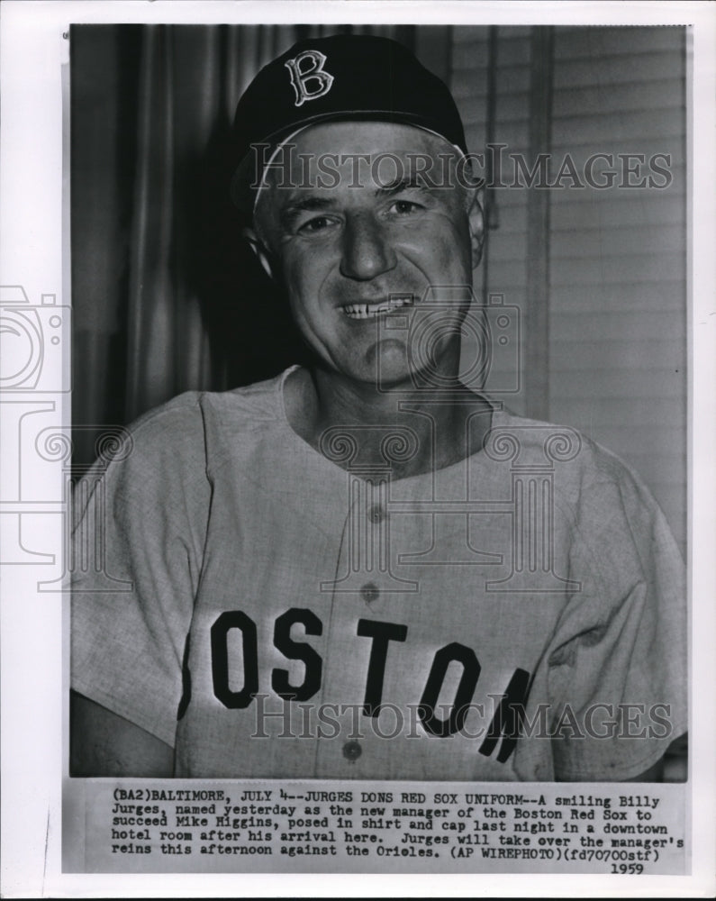 1959 Billy Jurges Named Manager of Boston Red Sox - Historic Images