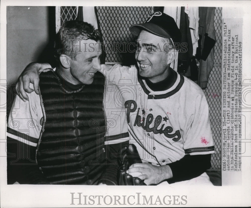 1949 Stan Lopata Catcher and Ken Heintzelman Pitcher Phillies MLB - Historic Images