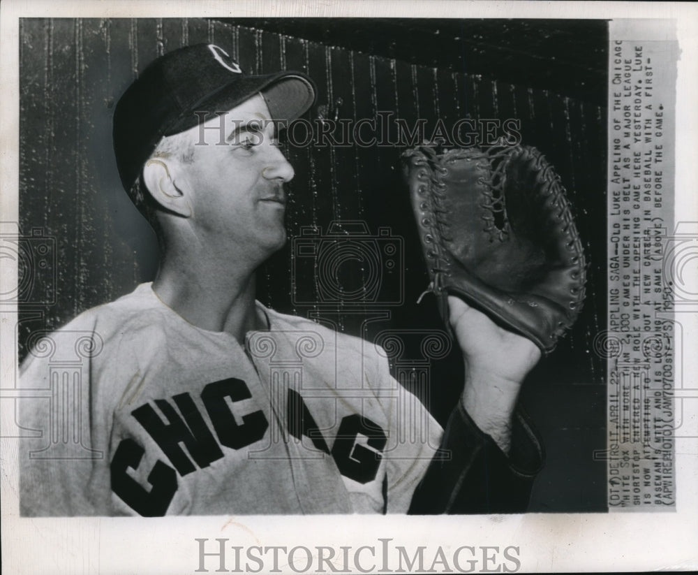 1950 Luke Appling of Chicago White Sox Plays First Base - Historic Images