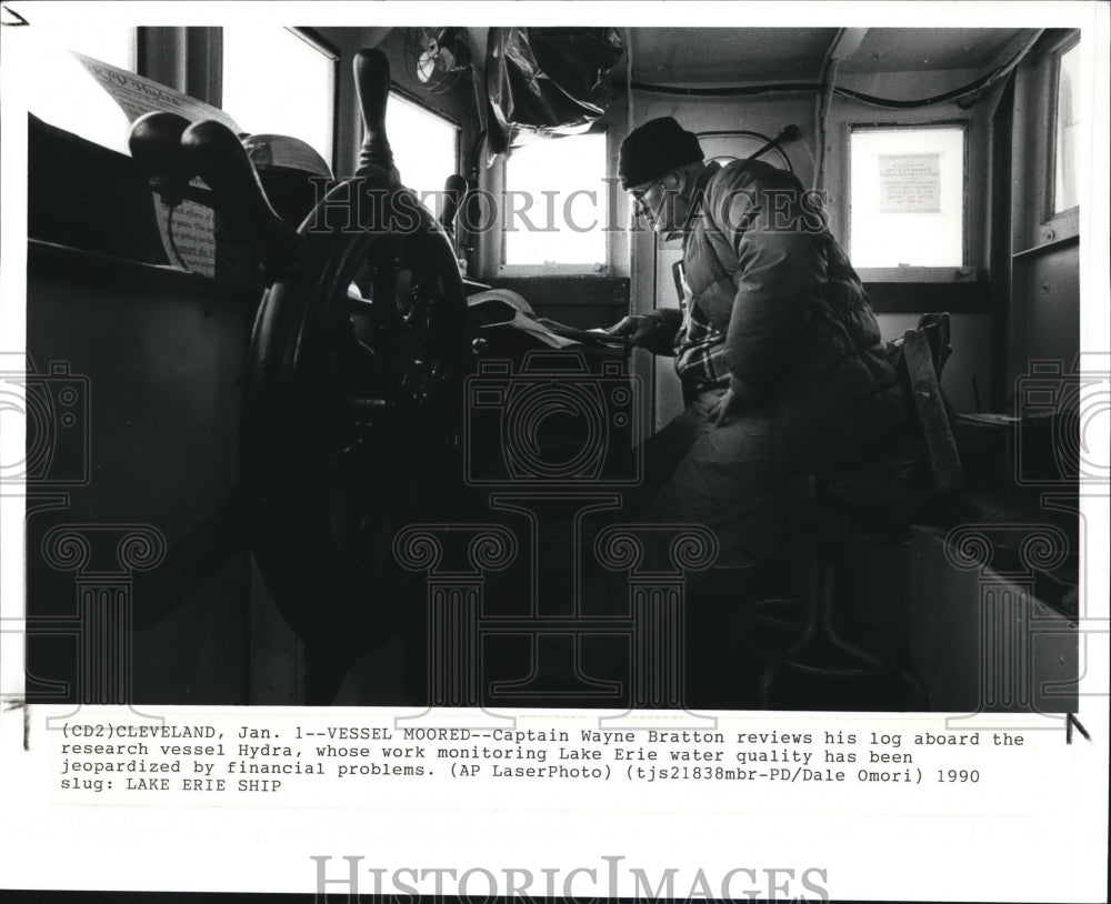 1990 Captain Wayne Bratton Aboard the Reaearch Vessel Hydra - Historic Images