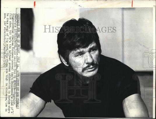 1972 Press Photo Hollywood actor Charles Bronson - Historic Images