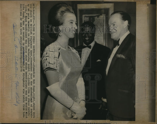 1970 Press Photo Comedian Bob Hope with Princess Anne-Historic Images