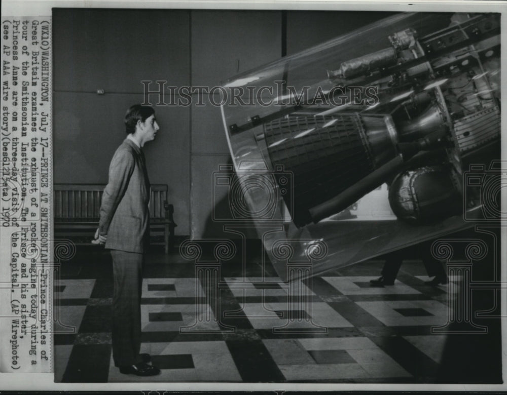 1970 Press Photo Prince Charles of Great Britain at the Smithsonian Institution - Historic Images